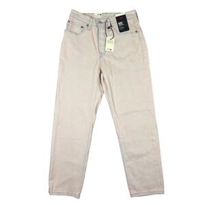 Levi's Premium 501 Cropped Jeans Womens 26x26 High Rise Straight Pale Pink NWT